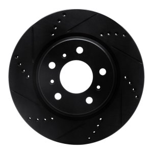 Buick Allure Brake Rotor (1) - Front Left - R1 Concepts - Drilled & Slotted - Black - `04-`09